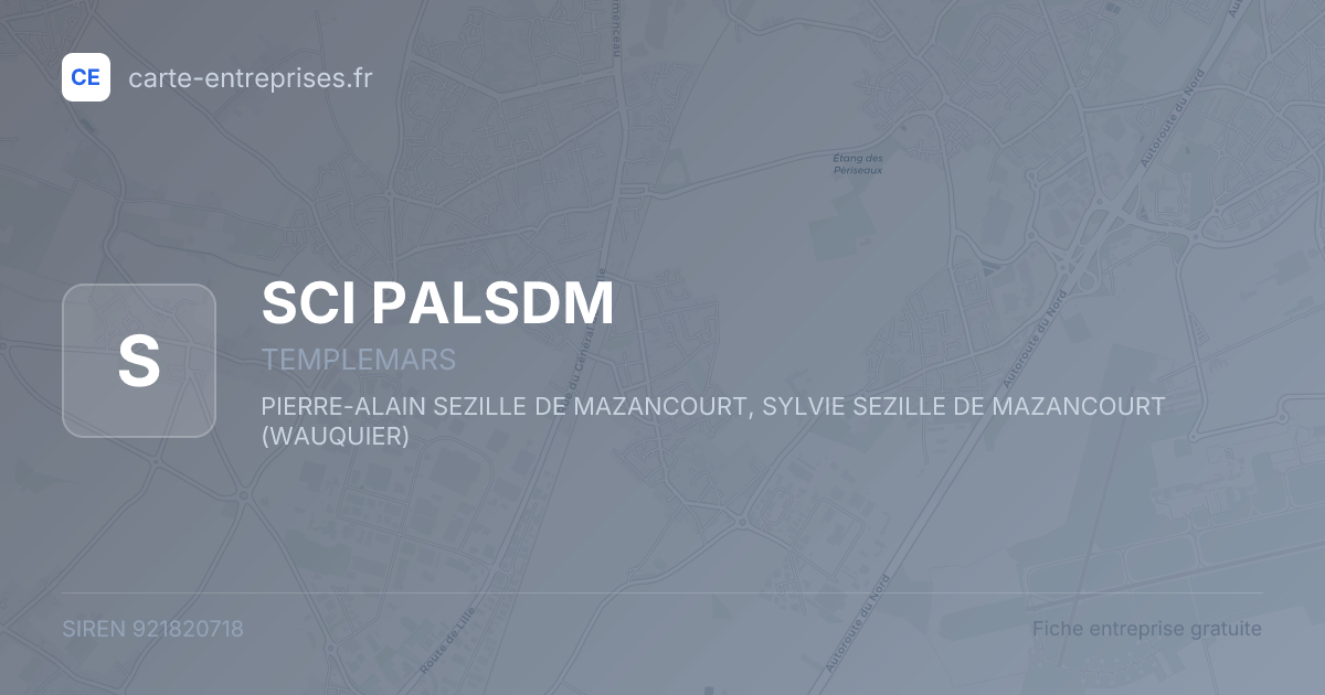 SCI PALSDM — 921820718 — fiche entreprise