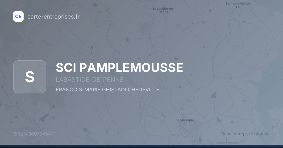SCI PAMPLEMOUSSE — 380774547 — fiche entreprise