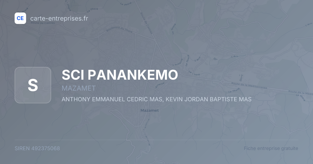 SCI PANANKEMO — 492375068 — fiche entreprise