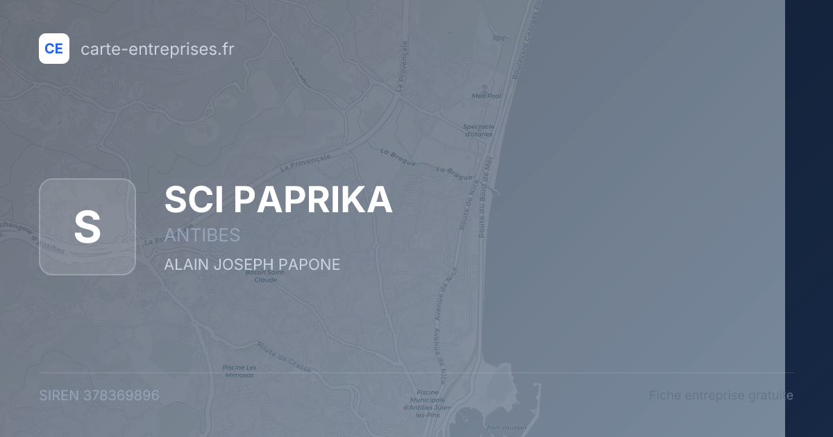 SCI PAPRIKA — 378369896 — fiche entreprise