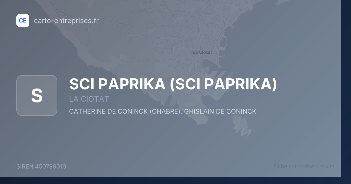 SCI PAPRIKA — 450799010 — fiche entreprise