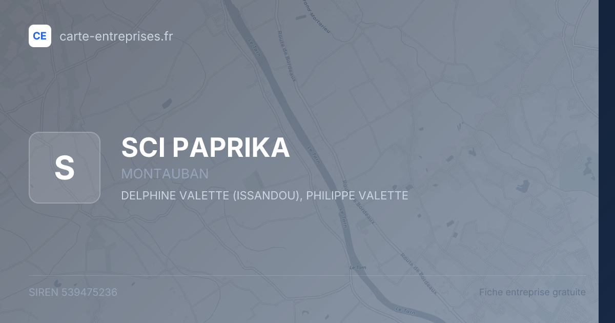 SCI PAPRIKA — 539475236 — fiche entreprise