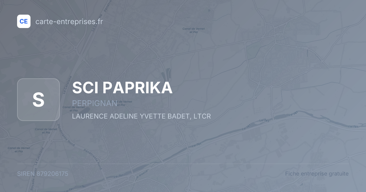 SCI PAPRIKA — 879206175 — fiche entreprise