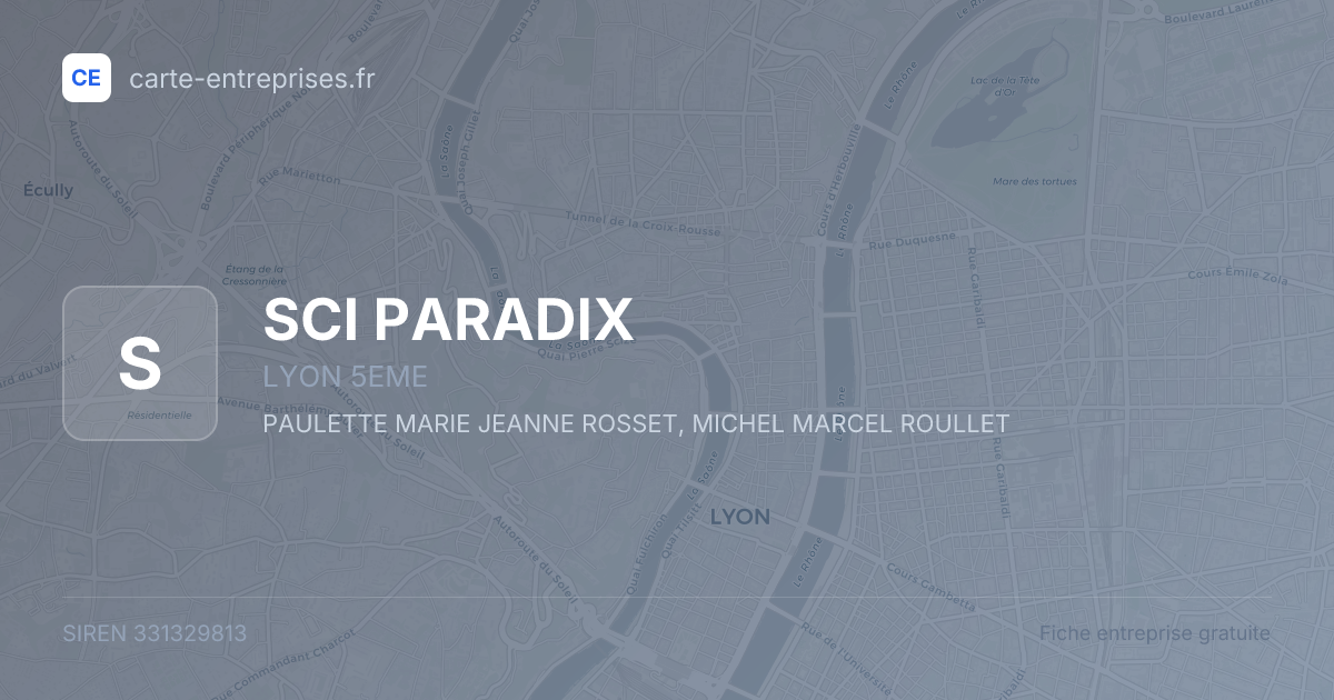 SCI PARADIX — 331329813 — fiche entreprise