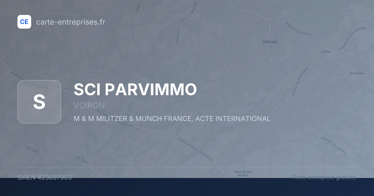 SCI PARVIMMO — 423697903 — fiche entreprise
