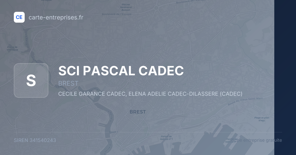 SCI PASCAL CADEC — 341540243 — fiche entreprise