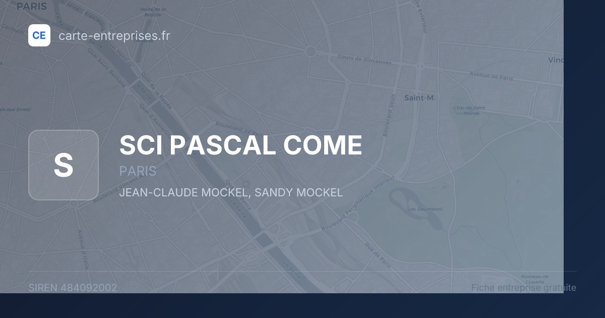 SCI PASCAL COME — 484092002 — fiche entreprise
