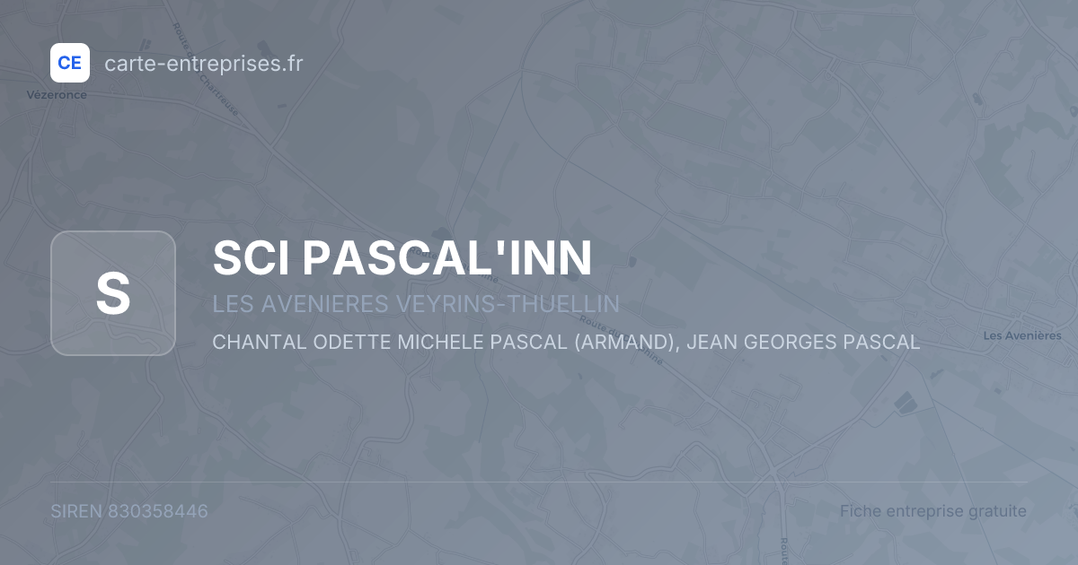 SCI PASCAL'INN — 830358446 — fiche entreprise