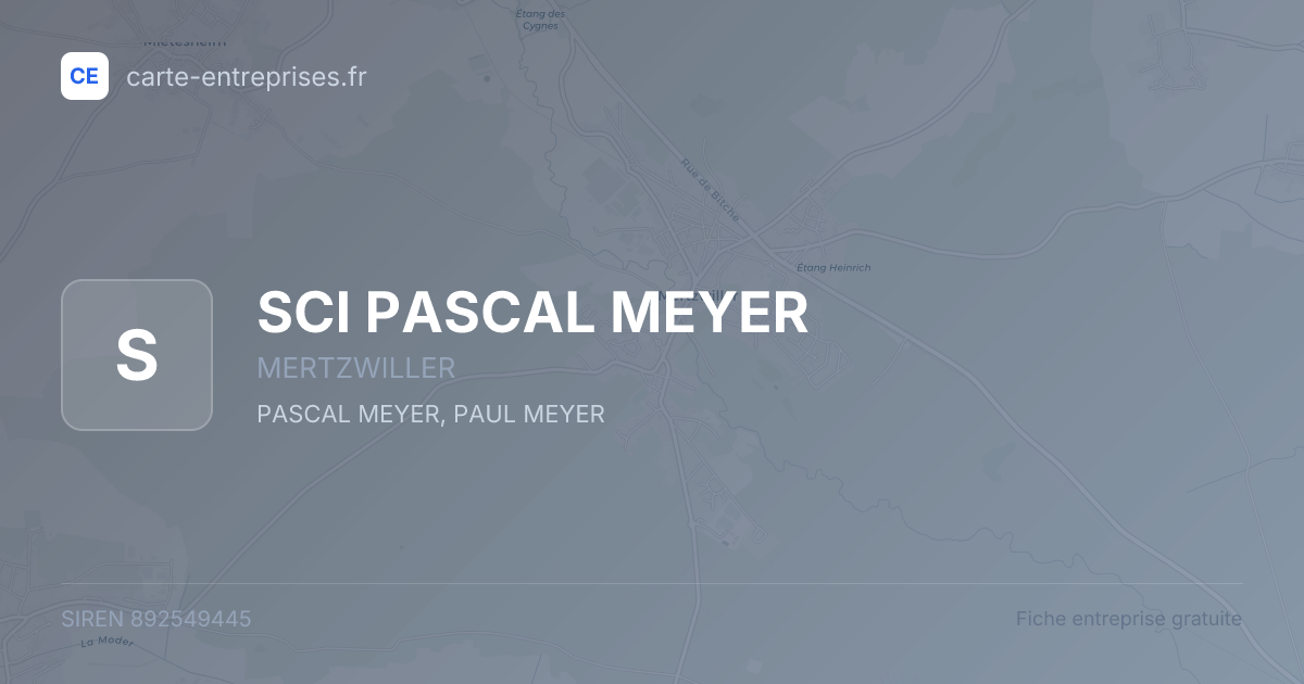 SCI PASCAL MEYER — 892549445 — fiche entreprise