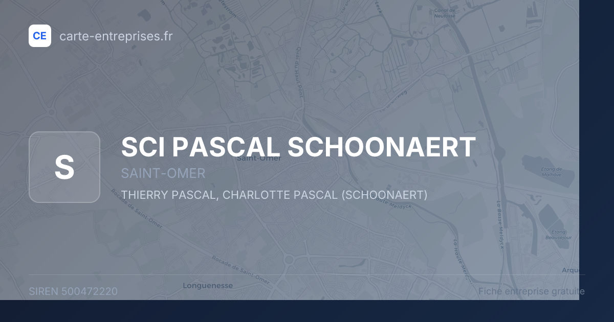 SCI PASCAL SCHOONAERT — 500472220 — fiche entreprise