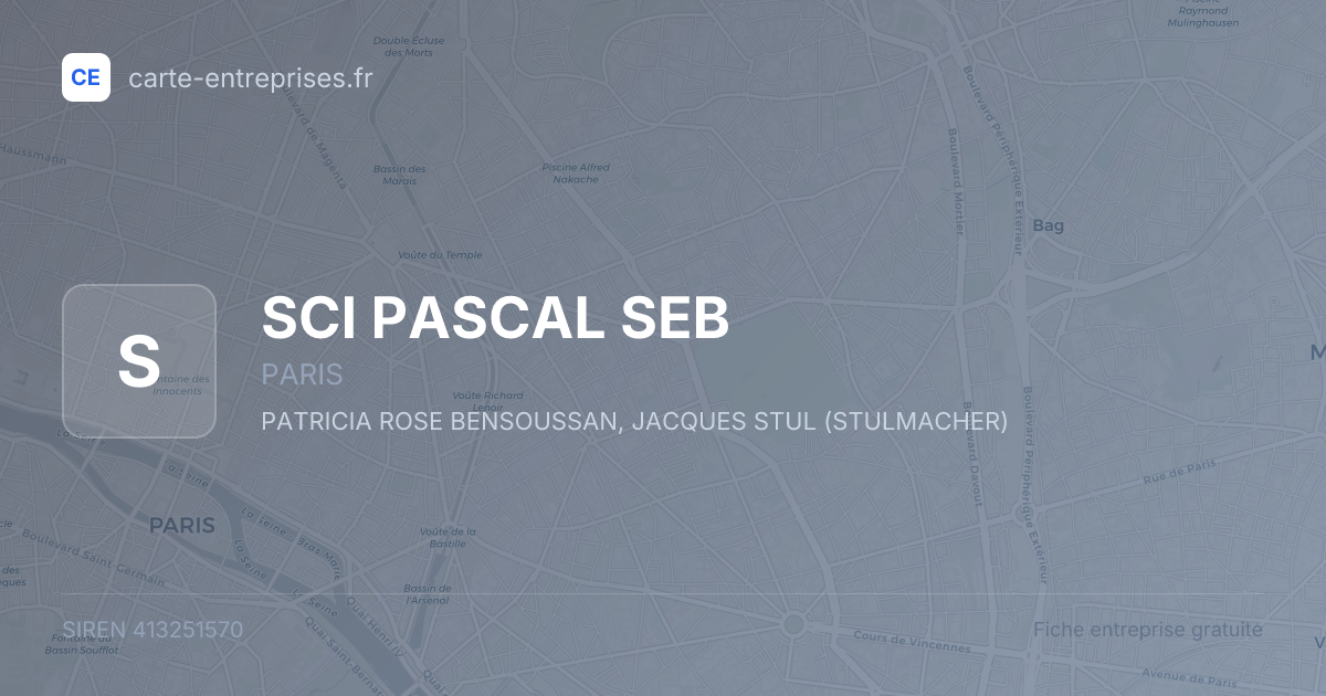 SCI PASCAL SEB — 413251570 — fiche entreprise