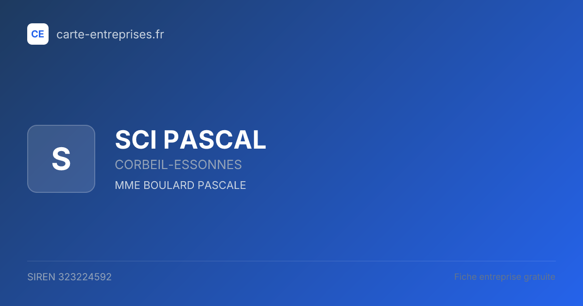 SCI PASCAL — 323224592 — fiche entreprise