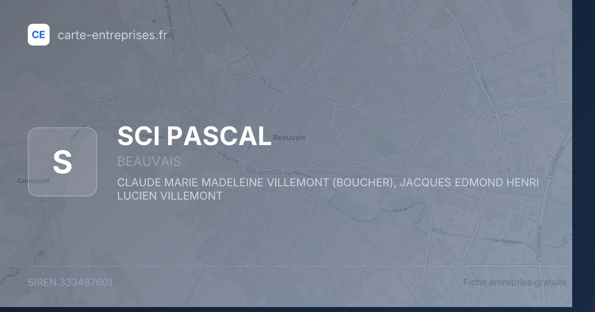 SCI PASCAL — 333487601 — fiche entreprise