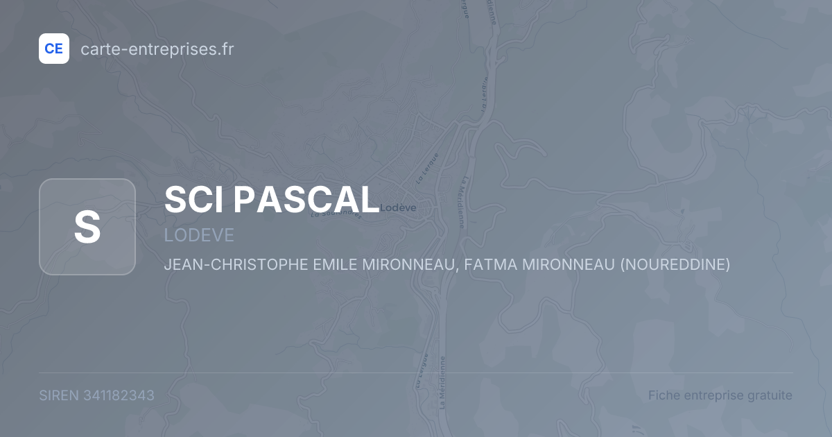 SCI PASCAL — 341182343 — fiche entreprise