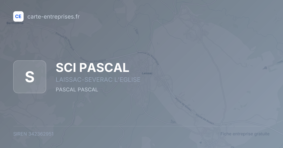 SCI PASCAL — 342362951 — fiche entreprise