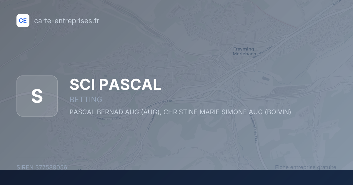 SCI PASCAL — 377589056 — fiche entreprise