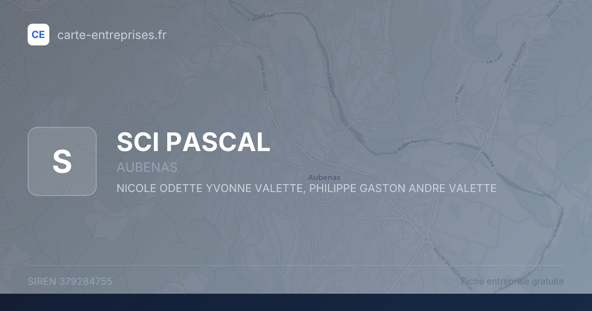SCI PASCAL — 379284755 — fiche entreprise