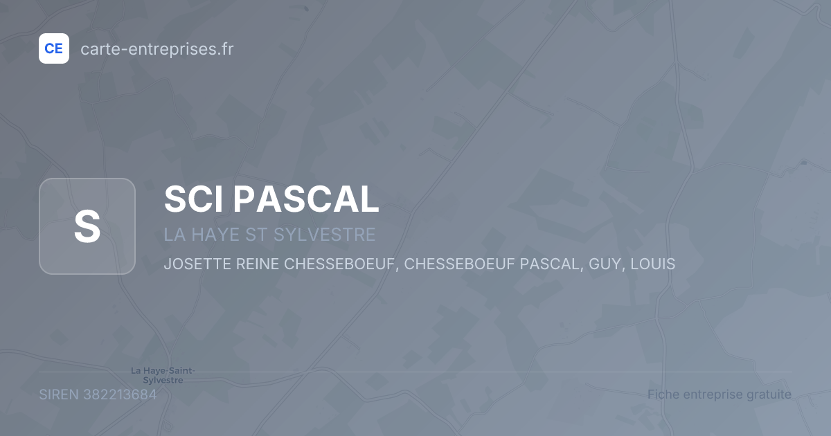 SCI PASCAL — 382213684 — fiche entreprise