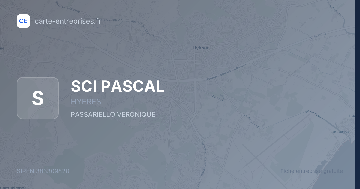 SCI PASCAL — 383309820 — fiche entreprise