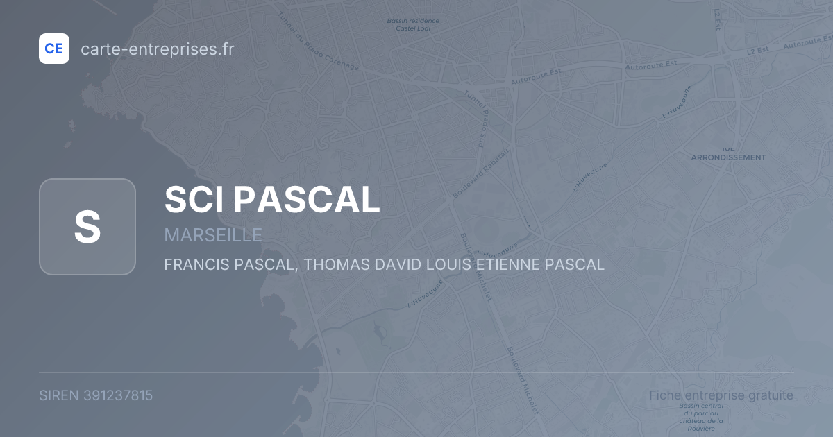 SCI PASCAL — 391237815 — fiche entreprise