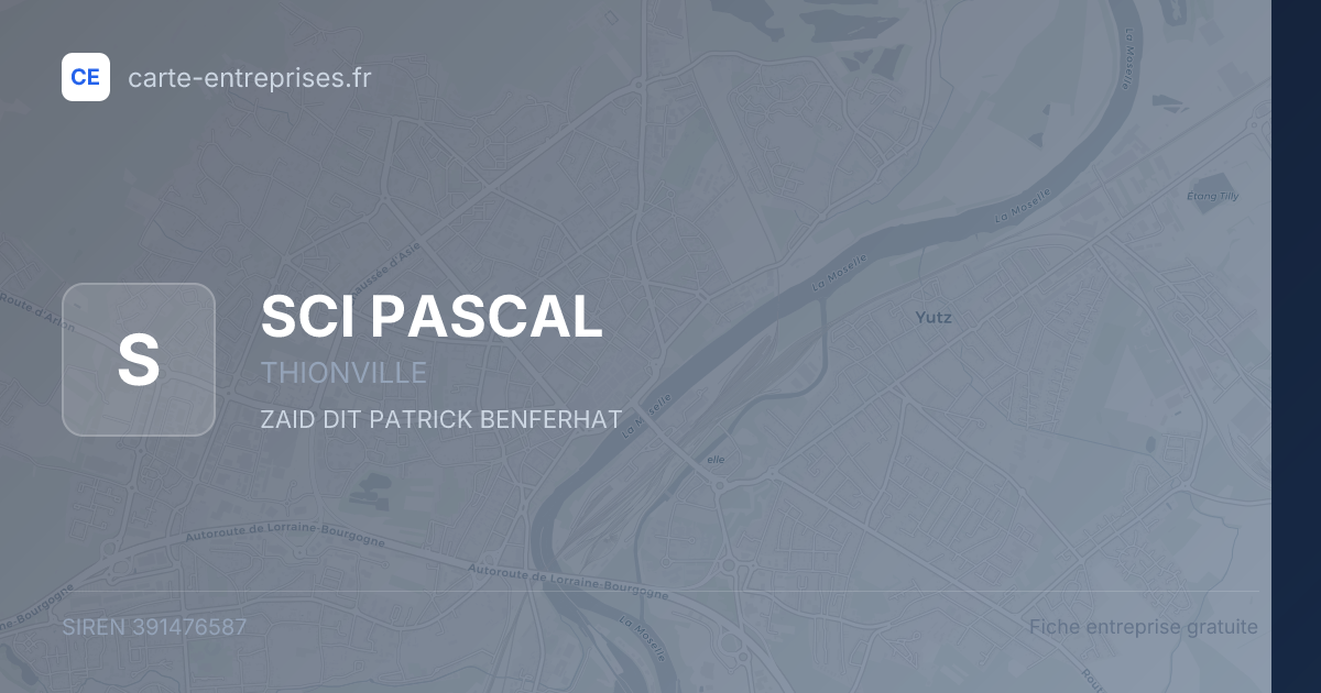 SCI PASCAL — 391476587 — fiche entreprise