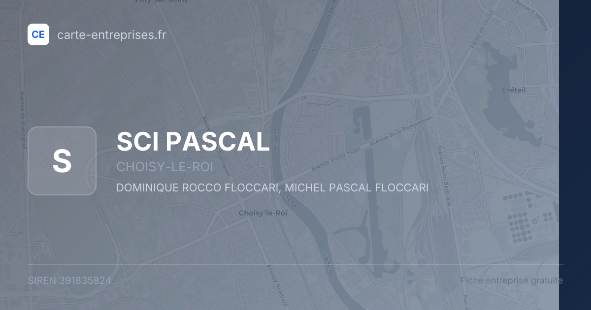 SCI PASCAL — 391835824 — fiche entreprise