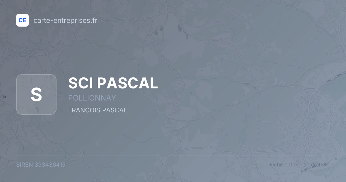 SCI PASCAL — 393436415 — fiche entreprise