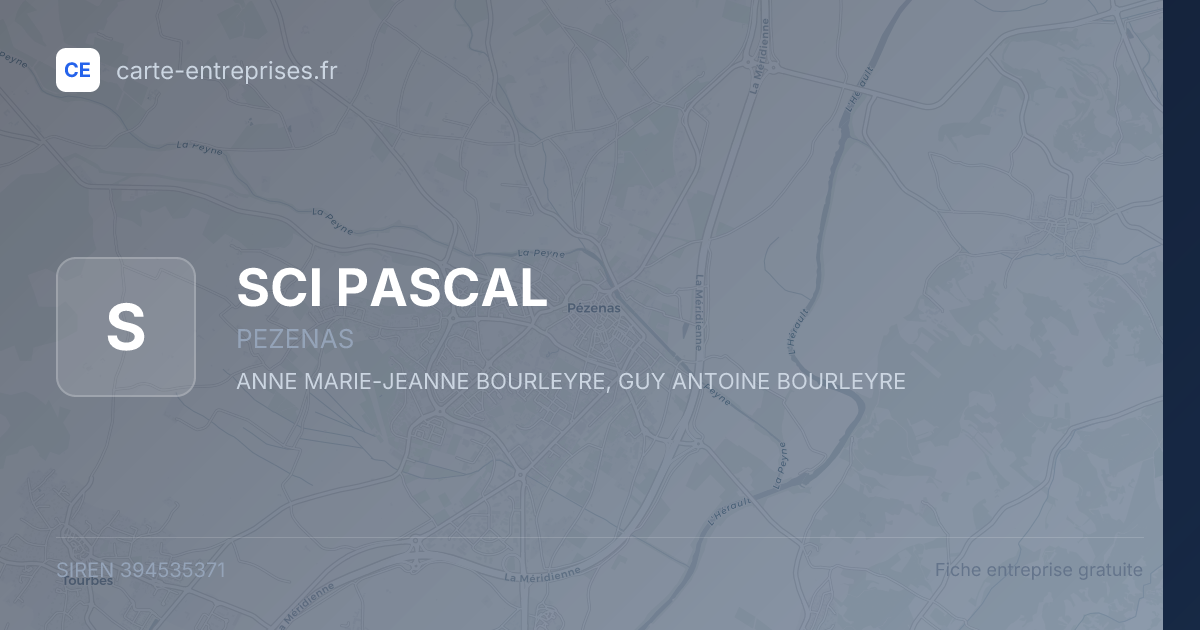 SCI PASCAL — 394535371 — fiche entreprise