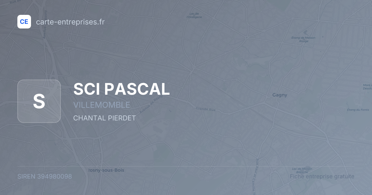 SCI PASCAL — 394980098 — fiche entreprise