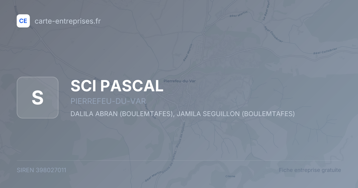 SCI PASCAL — 398027011 — fiche entreprise