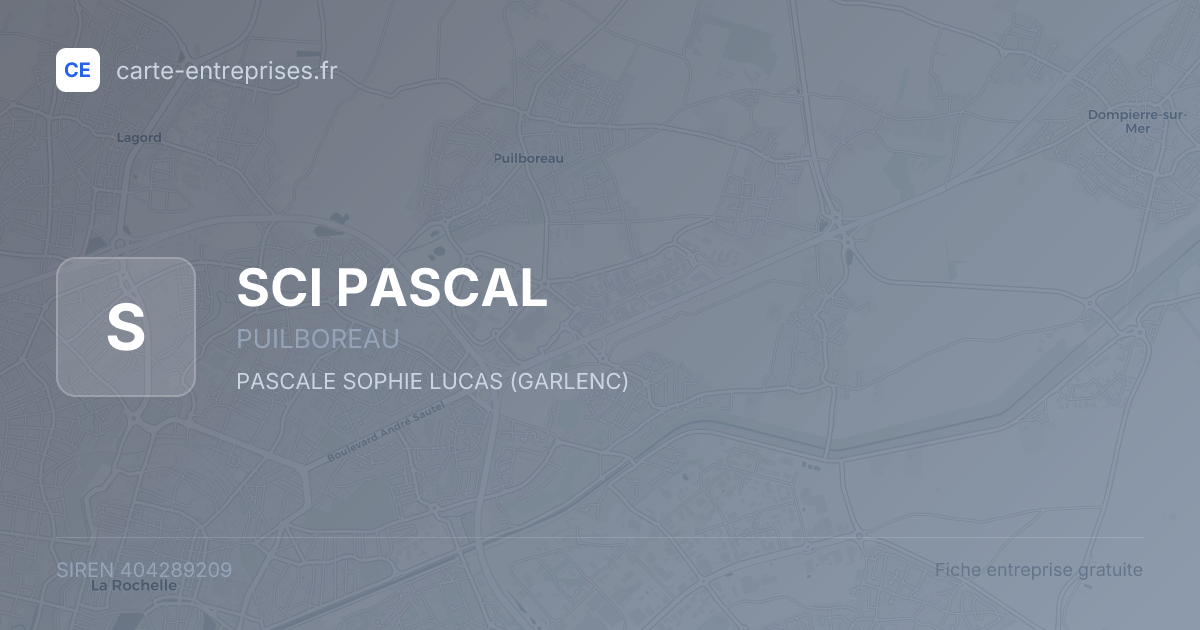 SCI PASCAL — 404289209 — fiche entreprise