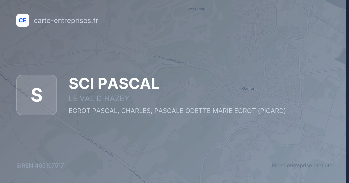 SCI PASCAL — 405107517 — fiche entreprise