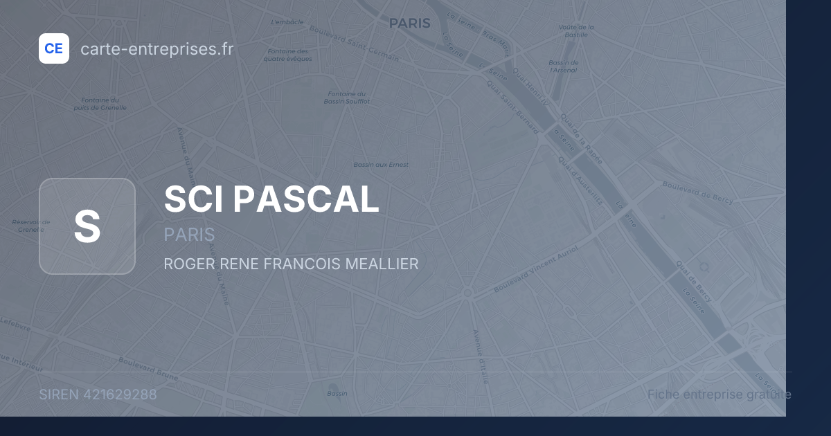 SCI PASCAL — 421629288 — fiche entreprise