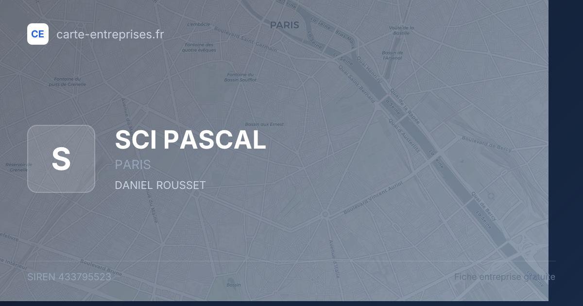 SCI PASCAL — 433795523 — fiche entreprise