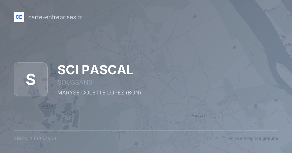 SCI PASCAL — 433862968 — fiche entreprise
