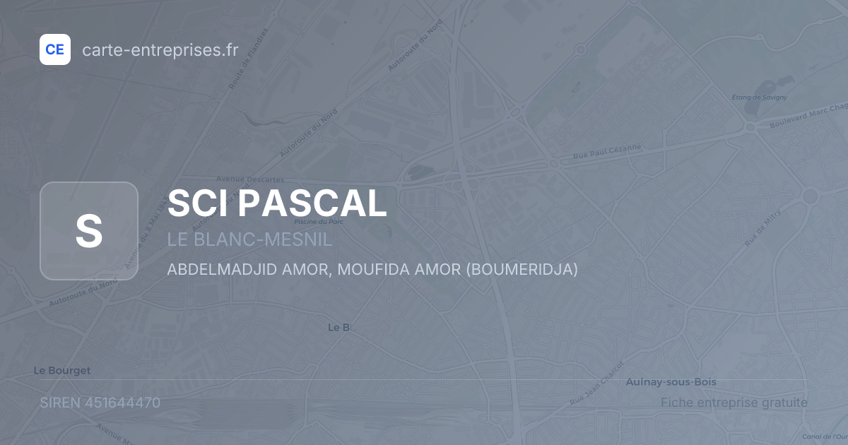 SCI PASCAL — 451644470 — fiche entreprise