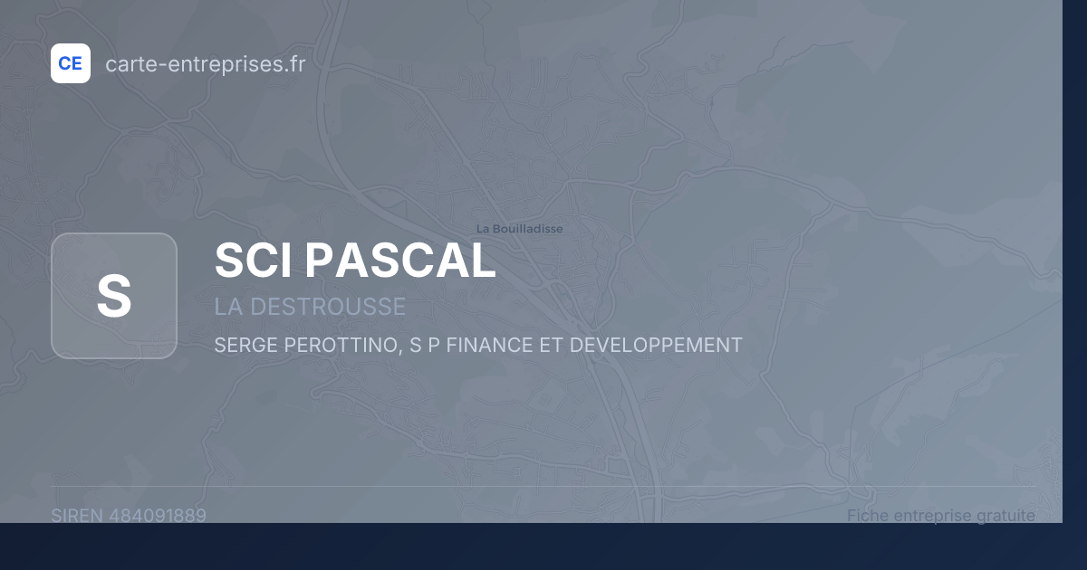 SCI PASCAL — 484091889 — fiche entreprise