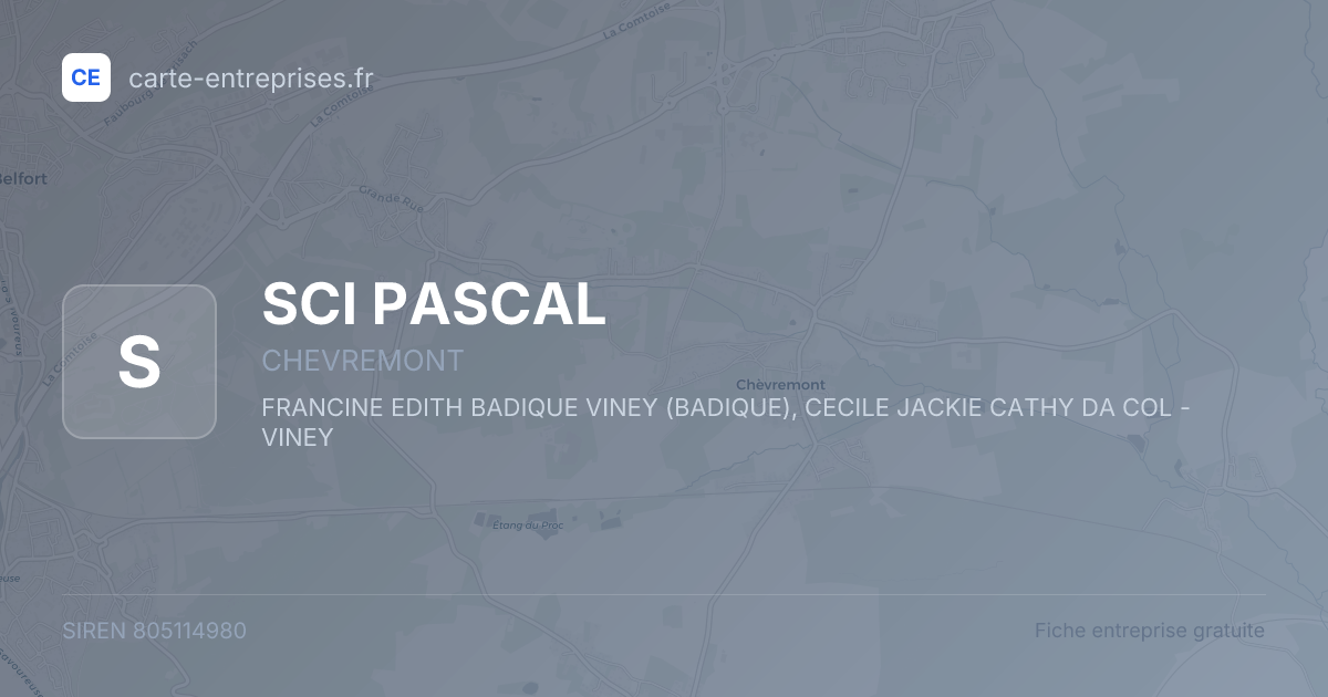 SCI PASCAL — 805114980 — fiche entreprise