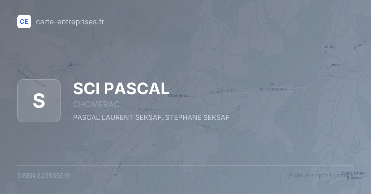 SCI PASCAL — 823886619 — fiche entreprise