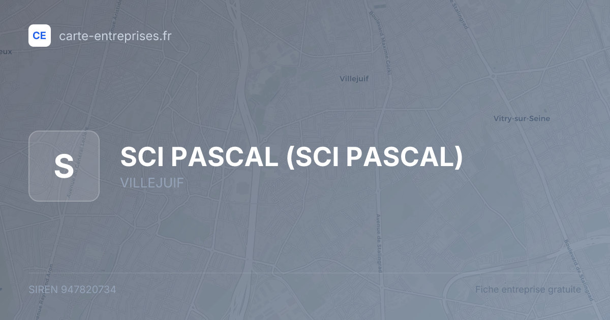 SCI PASCAL — 947820734 — fiche entreprise
