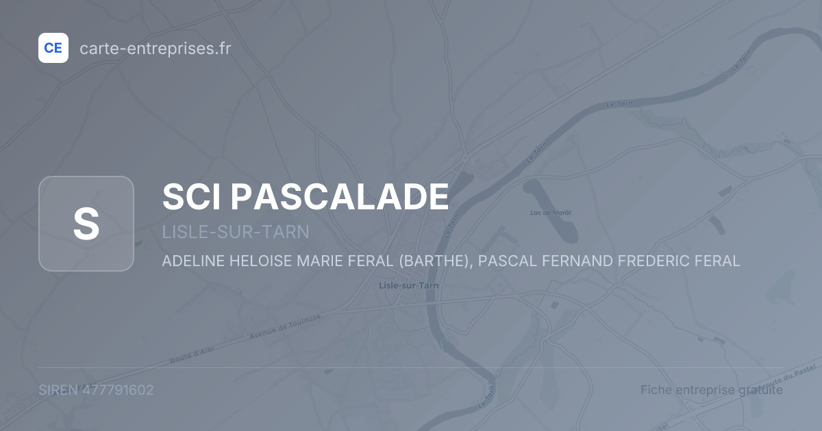 SCI PASCALADE — 477791602 — fiche entreprise