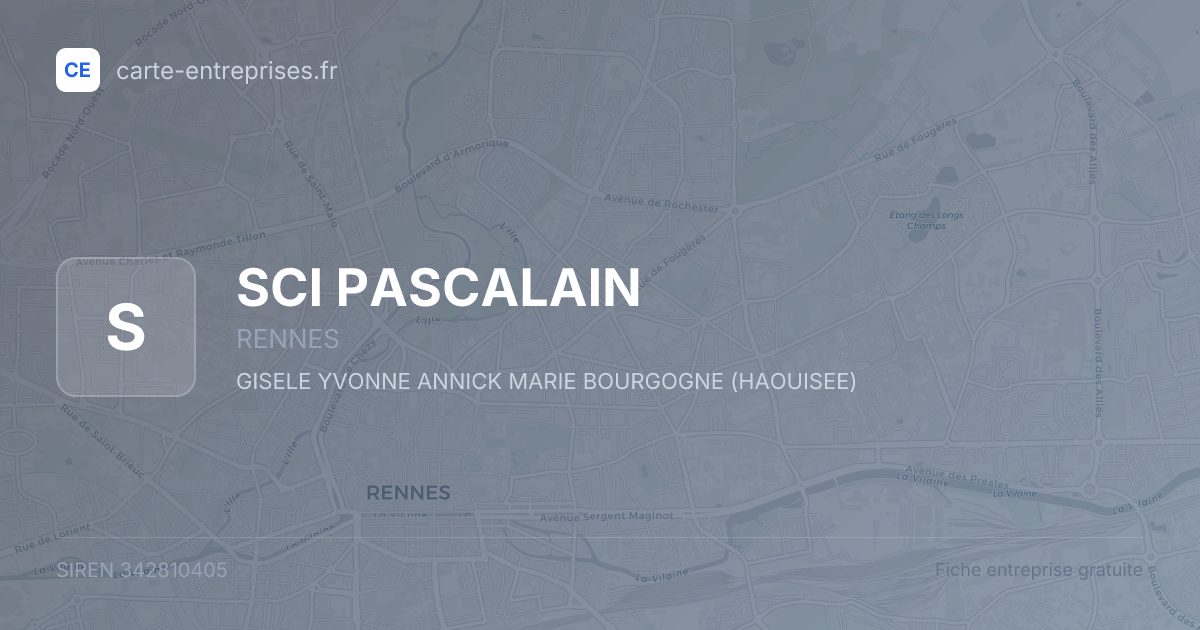 SCI PASCALAIN — 342810405 — fiche entreprise