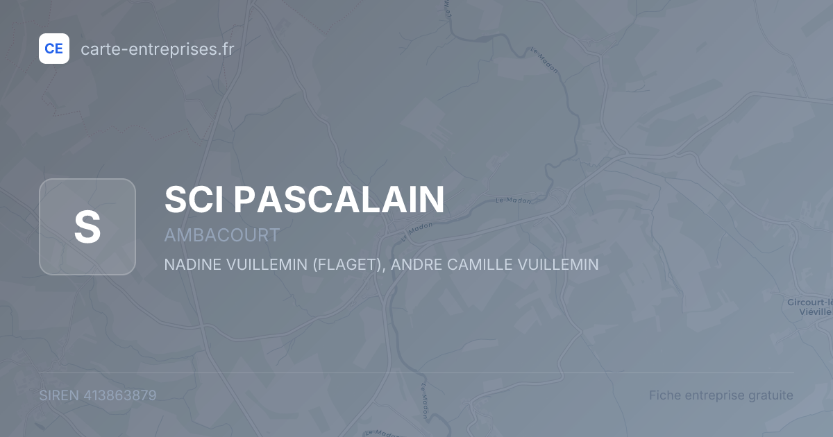 SCI PASCALAIN — 413863879 — fiche entreprise