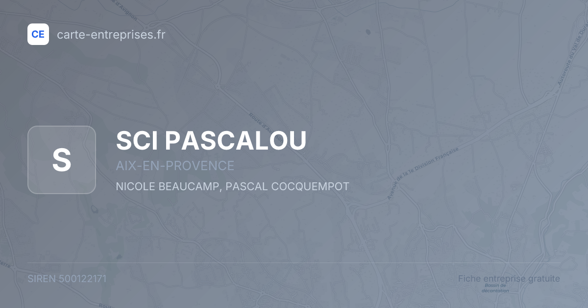 SCI PASCALOU — 500122171 — fiche entreprise