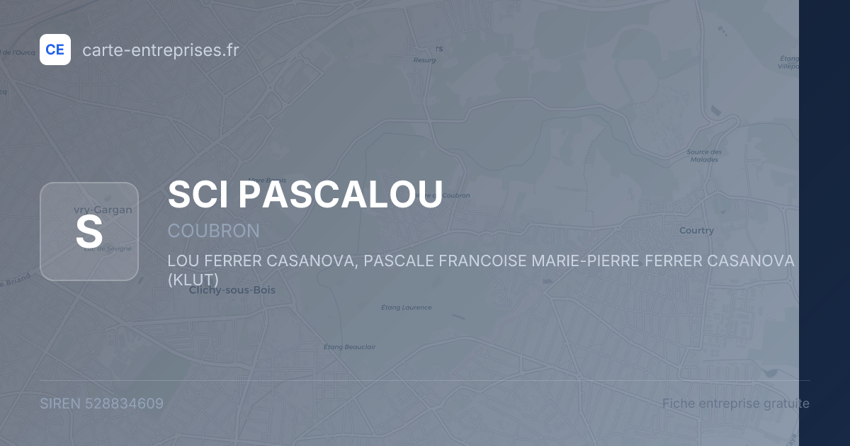 SCI PASCALOU — 528834609 — fiche entreprise