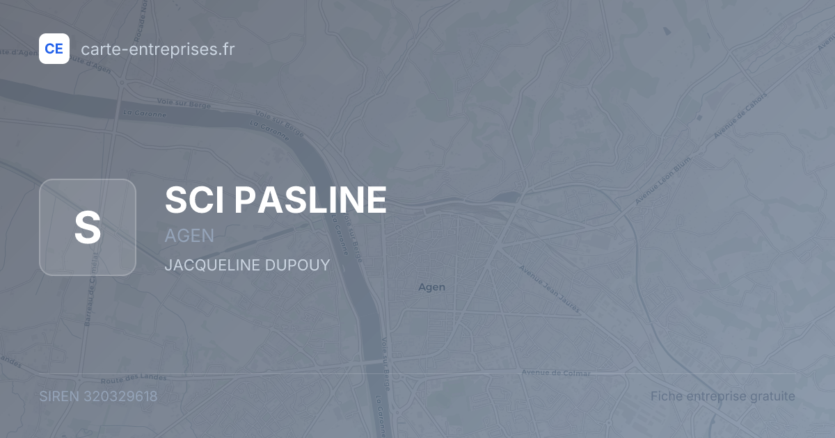 SCI PASLINE — 320329618 — fiche entreprise