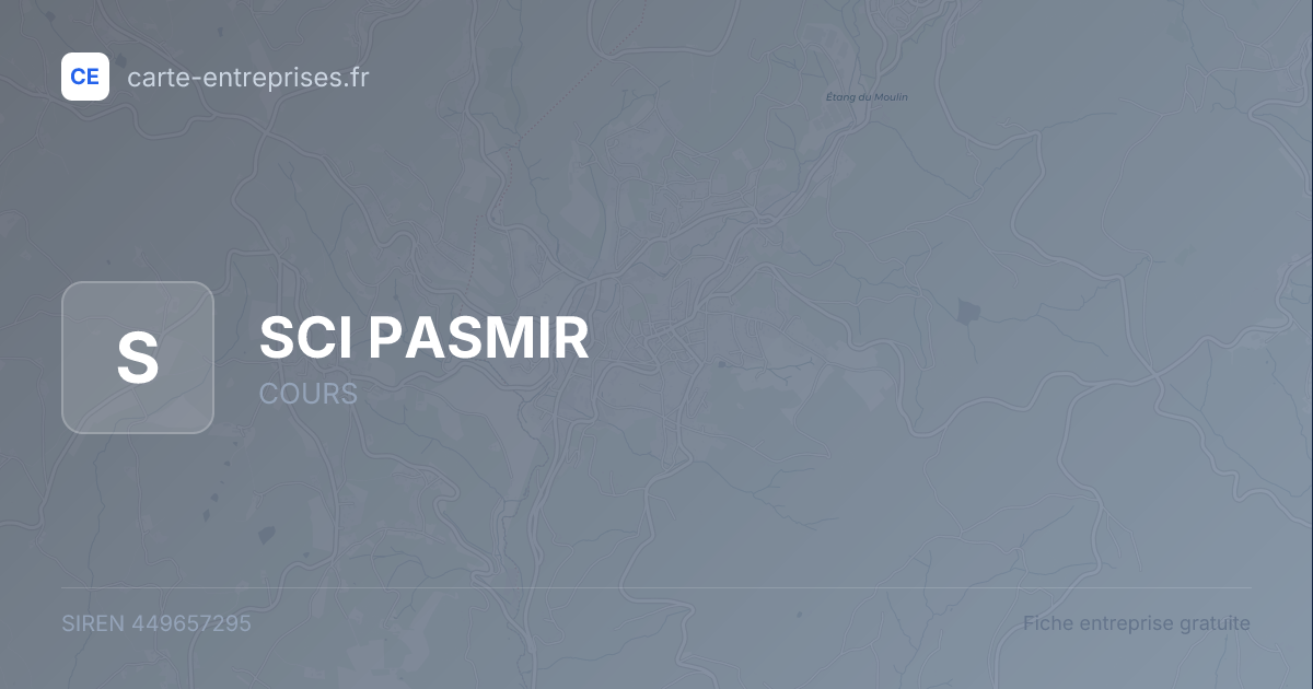SCI PASMIR — 449657295 — fiche entreprise