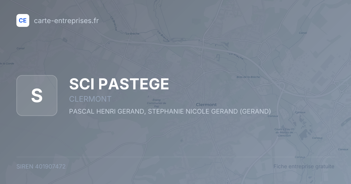SCI PASTEGE — 401907472 — fiche entreprise