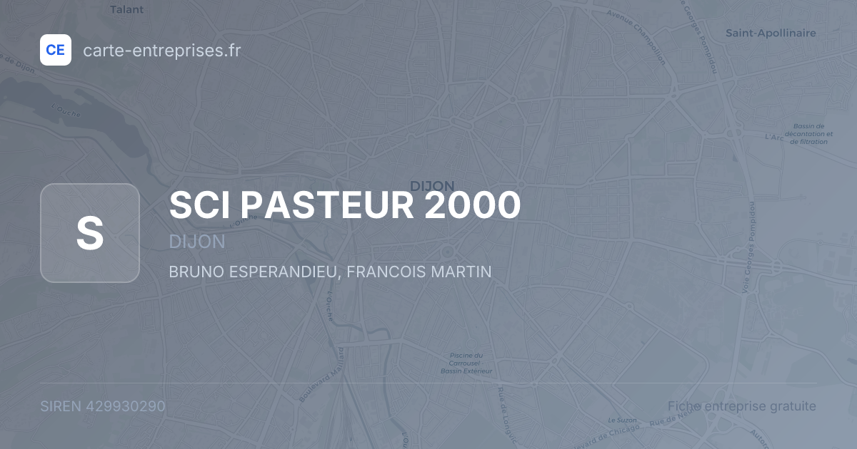 SCI PASTEUR 2000 — 429930290 — fiche entreprise