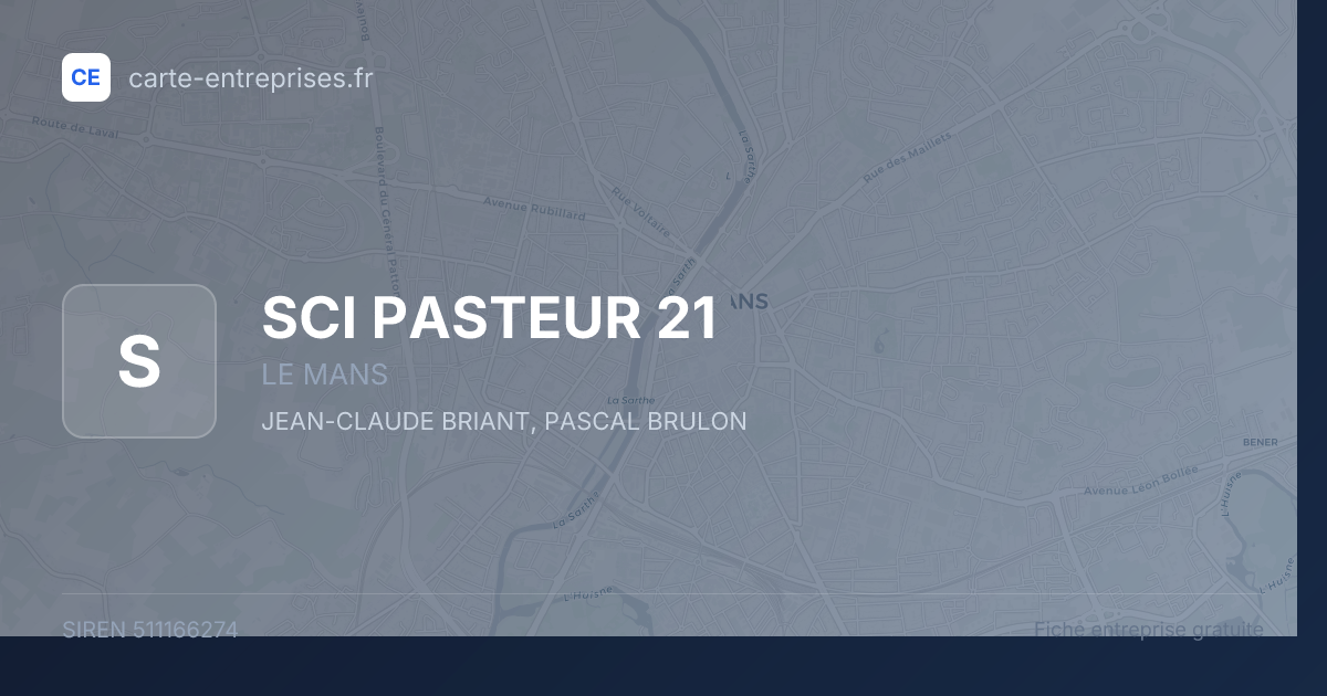SCI PASTEUR 21 — 511166274 — fiche entreprise